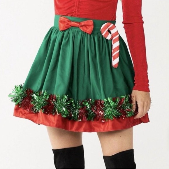 Love and Let Love Dresses & Skirts - Festive Green & Red A-Line Holiday Mini Skirt